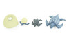 Leatherback Turtle Life Cycle, 4 Piece Set, Hand Painted, Educational, High Quality Rubber Reptile, Sea Turtle, Diorama, Figure, Toys, Kids, Gift, 3 Inches. CH993 BB215