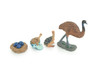 Emu Life Cycle, 4 Piece Set, Hand Painted, Educational, High Quality Rubber Bird, Realistic, Diorama, Figure, Toys, Kids, Gift, 3 1/2 Inches. CH996 BB215
