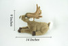 Whitetail Deer Plush Toy, Realistic Stuffed Animal , Lifelike, Realistic Figure, Stuffed Deer, Soft, Toy, Educational, Kids, Gift, 14" CC57 BB2