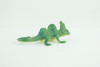 Green Basilisk Lizard, Rubber Reptile, Hand Painted, Educational, Realistic, Model, Replica, Toys, Kids, Gift,   2 1/2 Inches.    WR39 B197