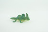 Green Basilisk Lizard, Rubber Reptile, Hand Painted, Educational, Realistic, Model, Replica, Toys, Kids, Gift,   2 1/2 Inches.    WR39 B197