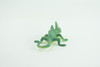 Green Basilisk Lizard, Rubber Reptile, Hand Painted, Educational, Realistic, Model, Replica, Toys, Kids, Gift,   2 1/2 Inches.    WR39 B197