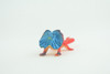 Frilled Lizard, red and blue color, Rubber Reptile, Hand Painted, Educational, Realistic, Model, Replica, Toys, Kids, Gift,   2 1/2 Inches.    WR40 B197