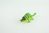 Horned Chameleon Lizard, Rubber Reptile, Hand Painted, Educational, Realistic, Model, Toys, Kids, Gift,   2 Inches.    WR47 B197  