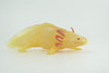 Axolotl, Gold Morph Color, Albino, Rubber Salamander, Museum Quality, Educational, Hand Painted, Realistic Amphibian, Diorama, Toy, Kids, Gift, 7 Inches Long.  CH1022 BB217