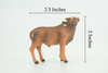 Cow, Calf, Baby, Brown, Hand Painted, Museum Quality, Hard Rubber, Realistic Animal, Diorama Model, Toy, Kids, Educational, Gift, 2 1/2 Inches. CH1030 BB218