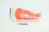 Jellyfish, Orange, Common, Sea jellies, Subphylum Medusozoa, Very Nice Rubber Design, Educational, Hand Painted, Diorama Model, Realistic, Toys, Kids, Gift, 3 Inches.