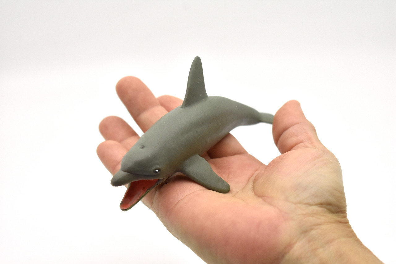 Dolphin, Porpoise, Marine Mammal, Very Nice Design, Hand Painted, Rubber, Educational, Diorama Model, Realistic Figure, Figurine, Replica,  6 Inches. 