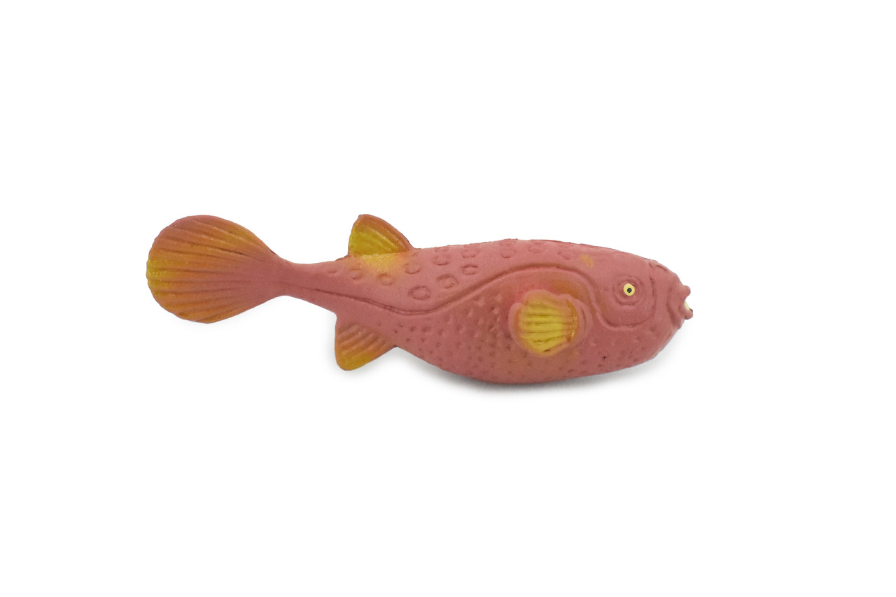 Pufferfish, Blowfish, Saltwater Fish, Rubber, Realistic, Figure, Model, Replica, Toy, Kids, Educational, Gift,    2 1/2" 