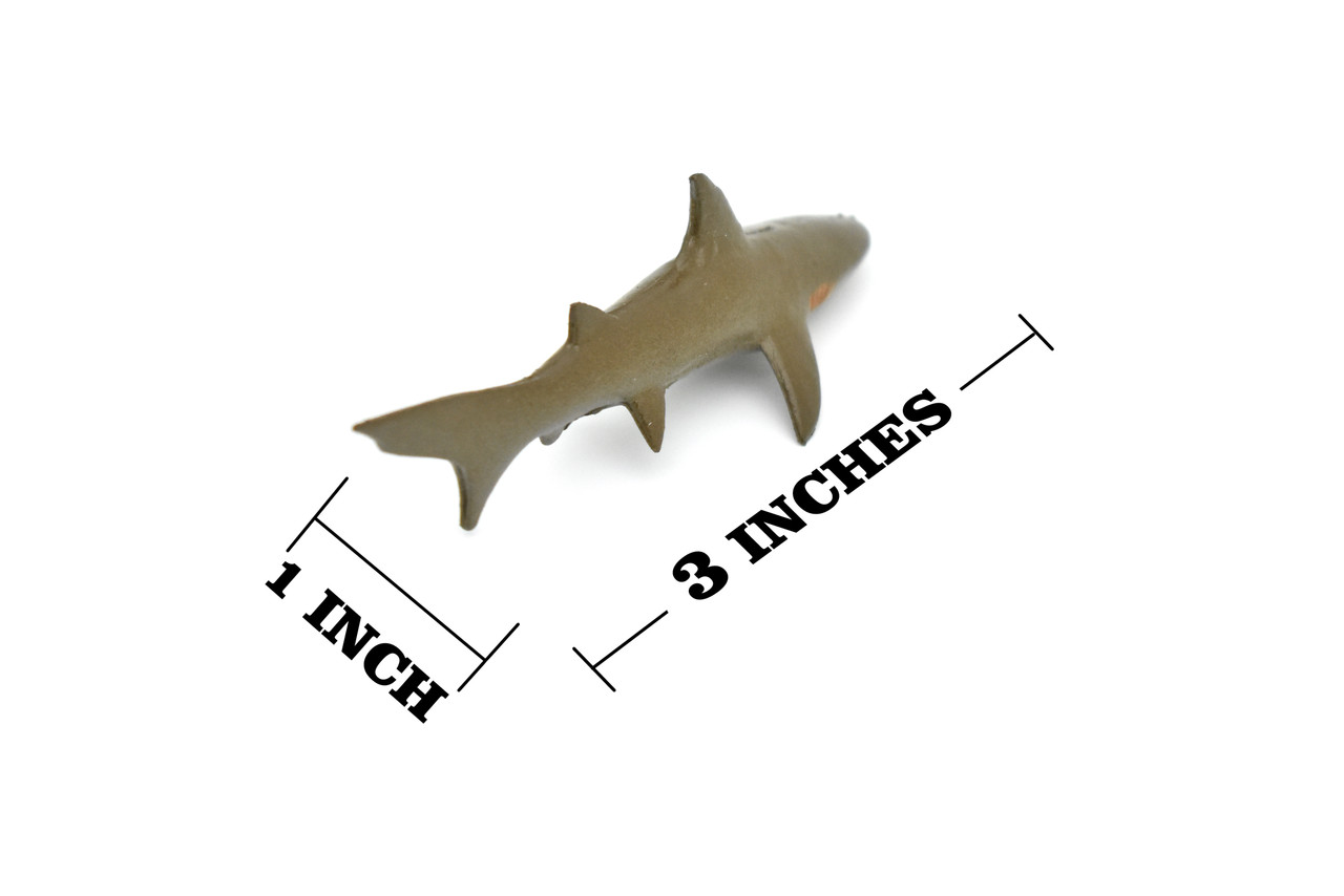 Gray Reef Shark, Very Nice Rubber Design, Hand Painted, Realistic, Figure, Toy, Kids, Educational, Gift,        3"  
