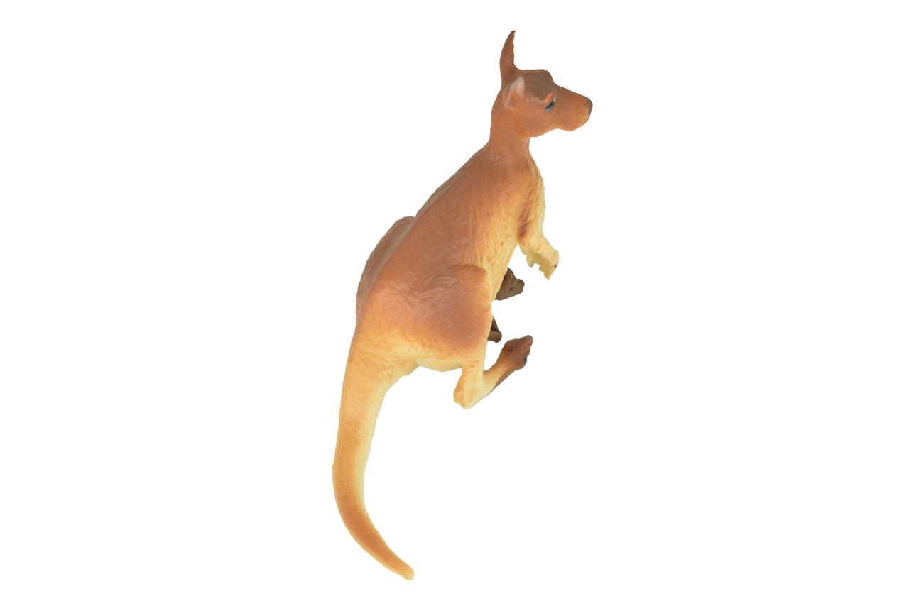 Kangaroo with Baby, Joey, Australian outback Marsupial, Museum Quality, Very Nice Rubber Design, Educational Figure, Diorama Model, Toy, Kids,   3 1/2 Inches. 