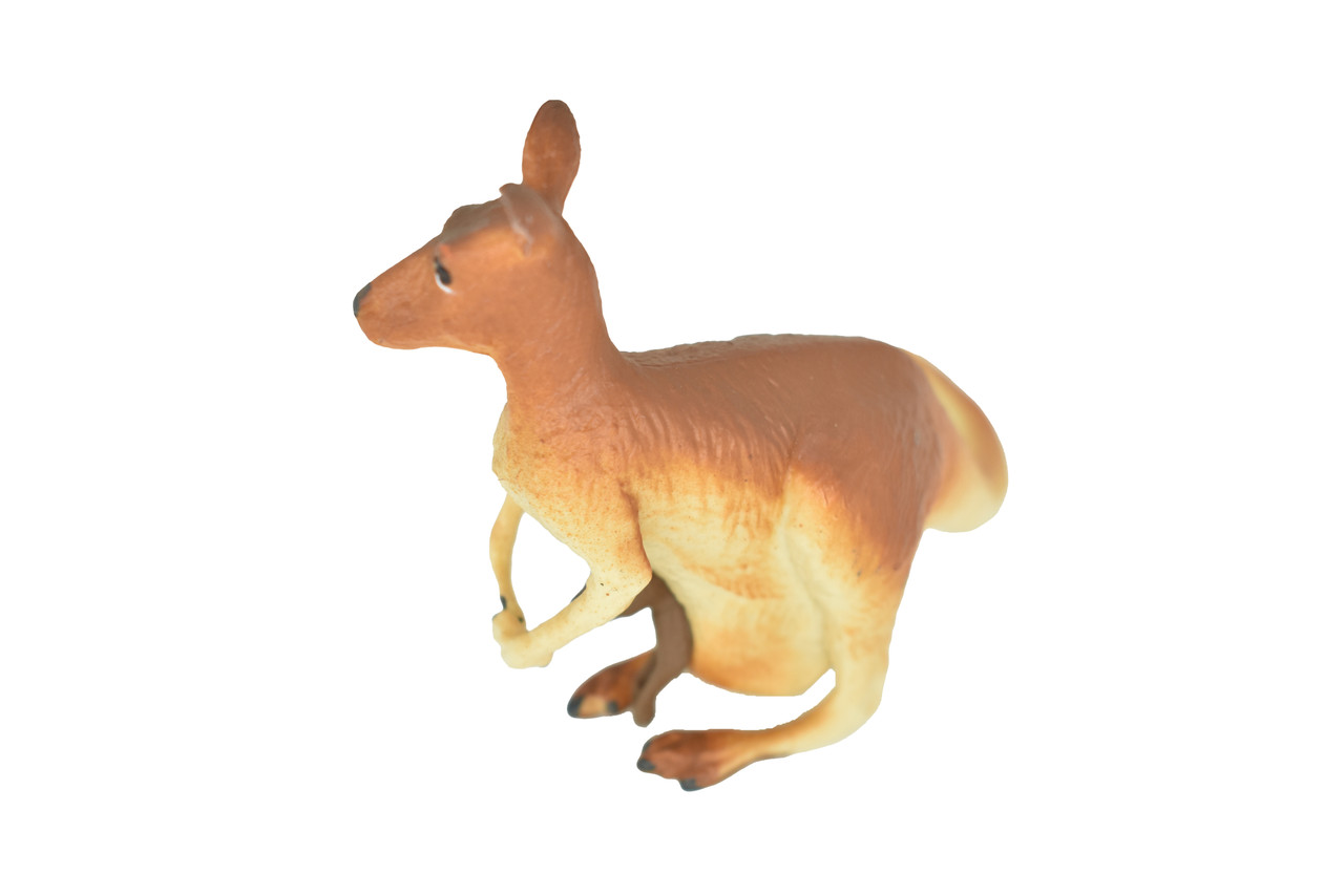 Kangaroo with Baby, Joey, Australian outback Marsupial, Museum Quality, Very Nice Rubber Design, Educational Figure, Diorama Model, Toy, Kids,   3 1/2 Inches. 