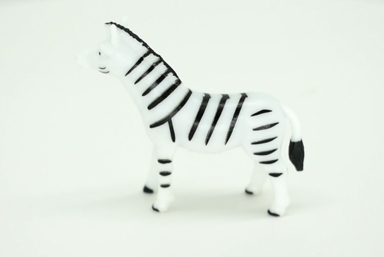 Zebra, Plastic Toy Animal, Kids Gift, Realistic Figure, Educational Model, Replica, Gift,         2 1/4 "    F762 B306