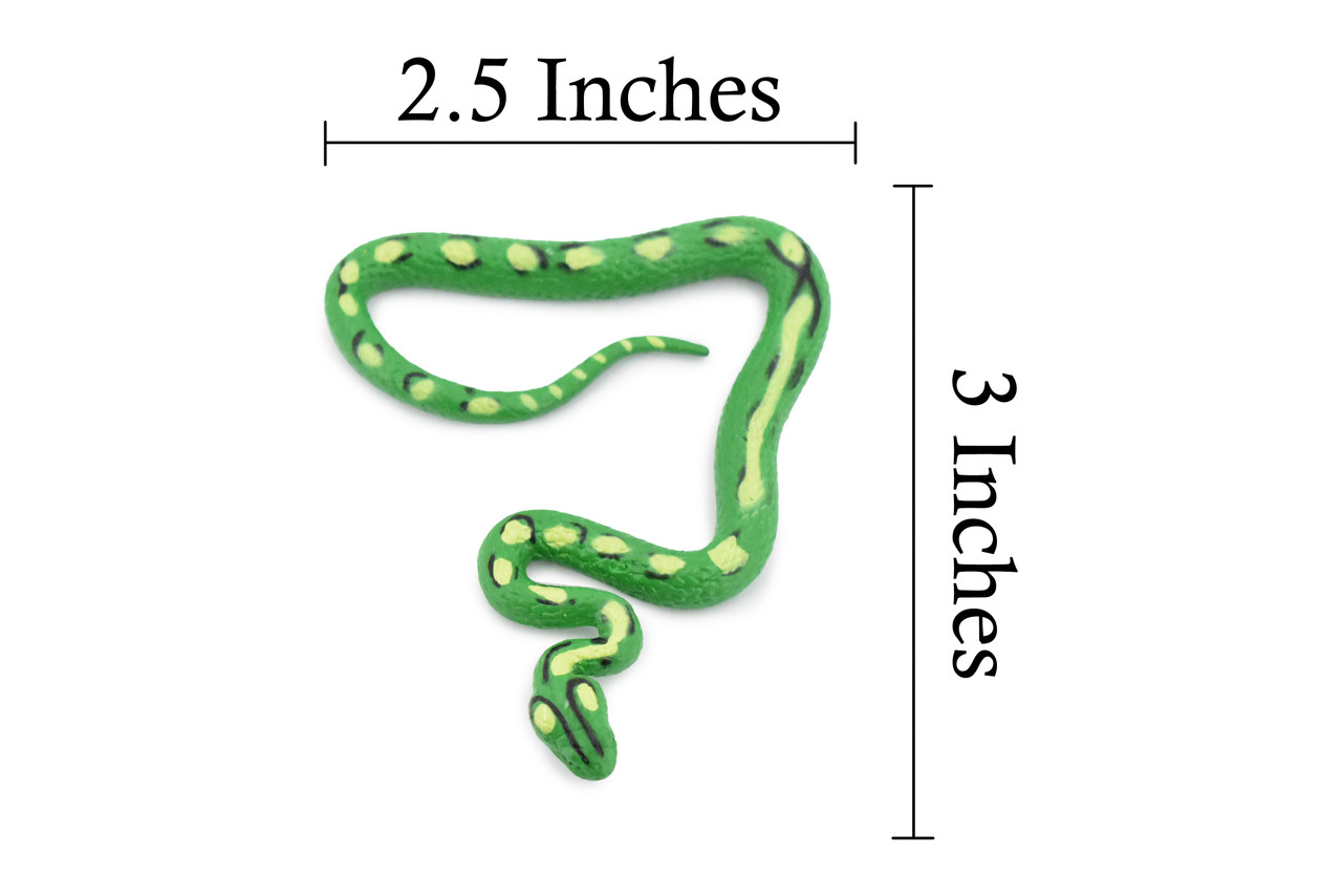 Guatemalan Palm Viper, Rubber Snake, Reptile, Hand Painted, Realistic, Very Nice Rubber Design, Educational, Diorama Model, Lifelike, Toy,  3 Inches. 
