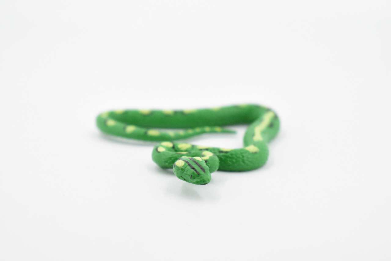 Guatemalan Palm Viper, Rubber Snake, Reptile, Hand Painted, Realistic, Very Nice Rubber Design, Educational, Diorama Model, Lifelike, Toy,  3 Inches. 