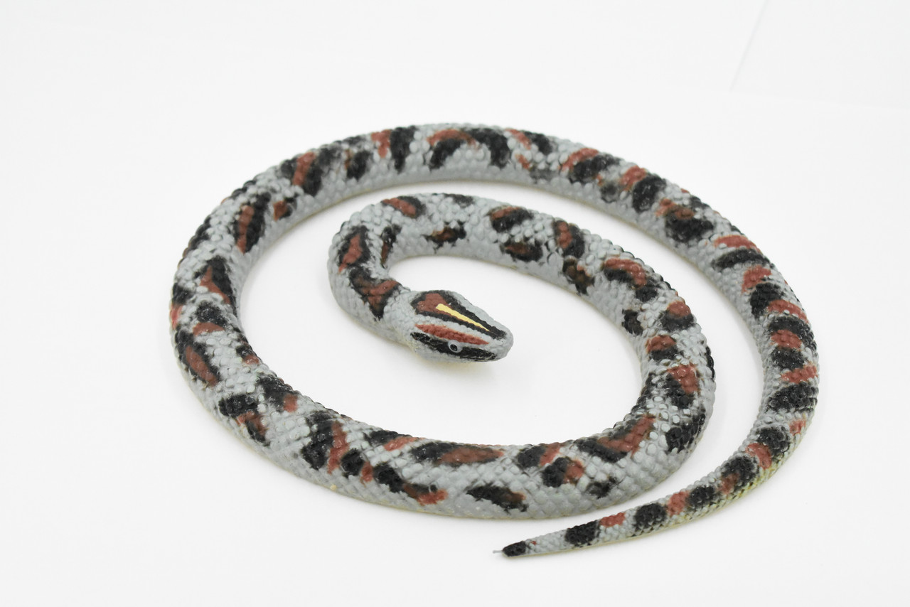 Snake, Rock Python, Coiled, Rubber Reptile, Educational, Realistic Hand Painted, Figure, Lifelike Model, Figurine, Replica, Gift,     26"      F4435 B307