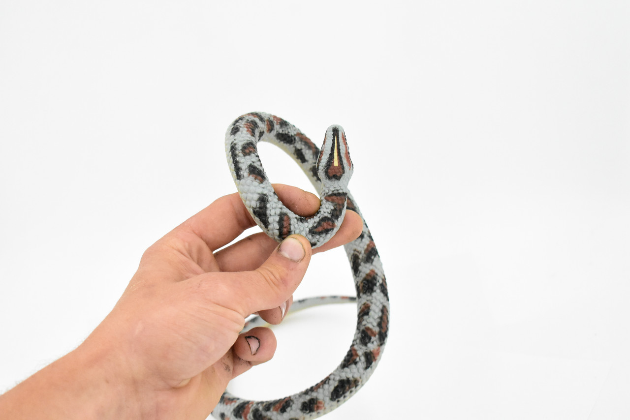 Snake, Rock Python, Coiled, Rubber Reptile, Educational, Realistic Hand Painted, Figure, Lifelike Model, Figurine, Replica, Gift,     26"      F4435 B307