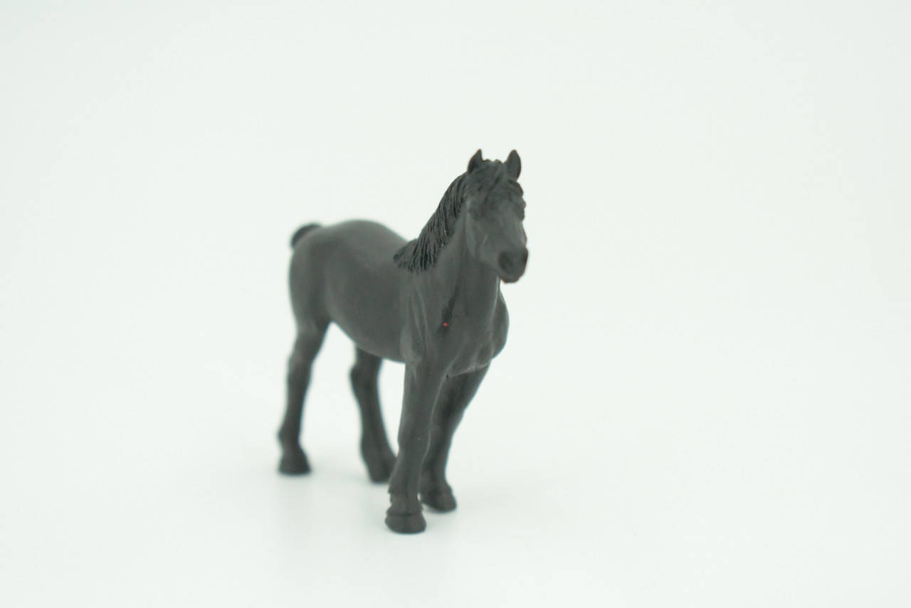 Percheron Horse, Hard Rubber, Hand Painted, Realistic, Figure, Model, Replica, Toy, Kids, Educational, Gift,    2 1/2"    F7016 B97