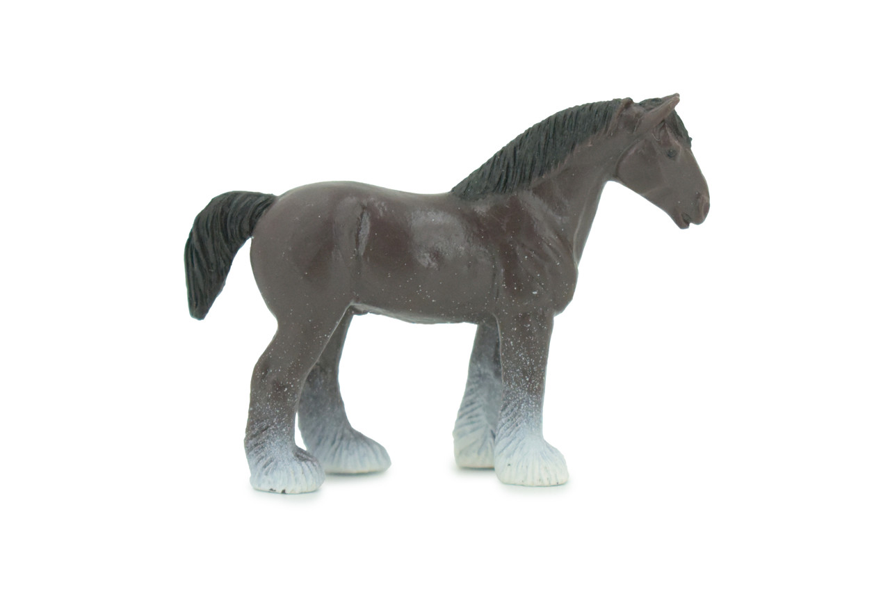 Clydesdale Horse, Hard Rubber, Hand Painted, Educational, Realistic, Figure, Farm Model, Replica, Kids, Toys, Gift, 2 1/2" F7022 B97
