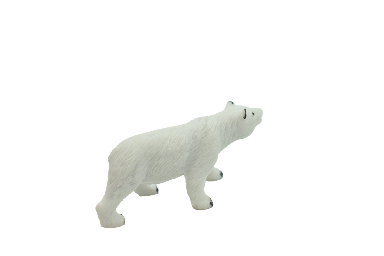 Polar Bear, Ursus maritimus, Polarbear, Very Nice Plastic Animal, Hand Painted, Realistic, Educational, Lifelike, Diorama Model, Replica, Toy,  2 1/2 Inches.
