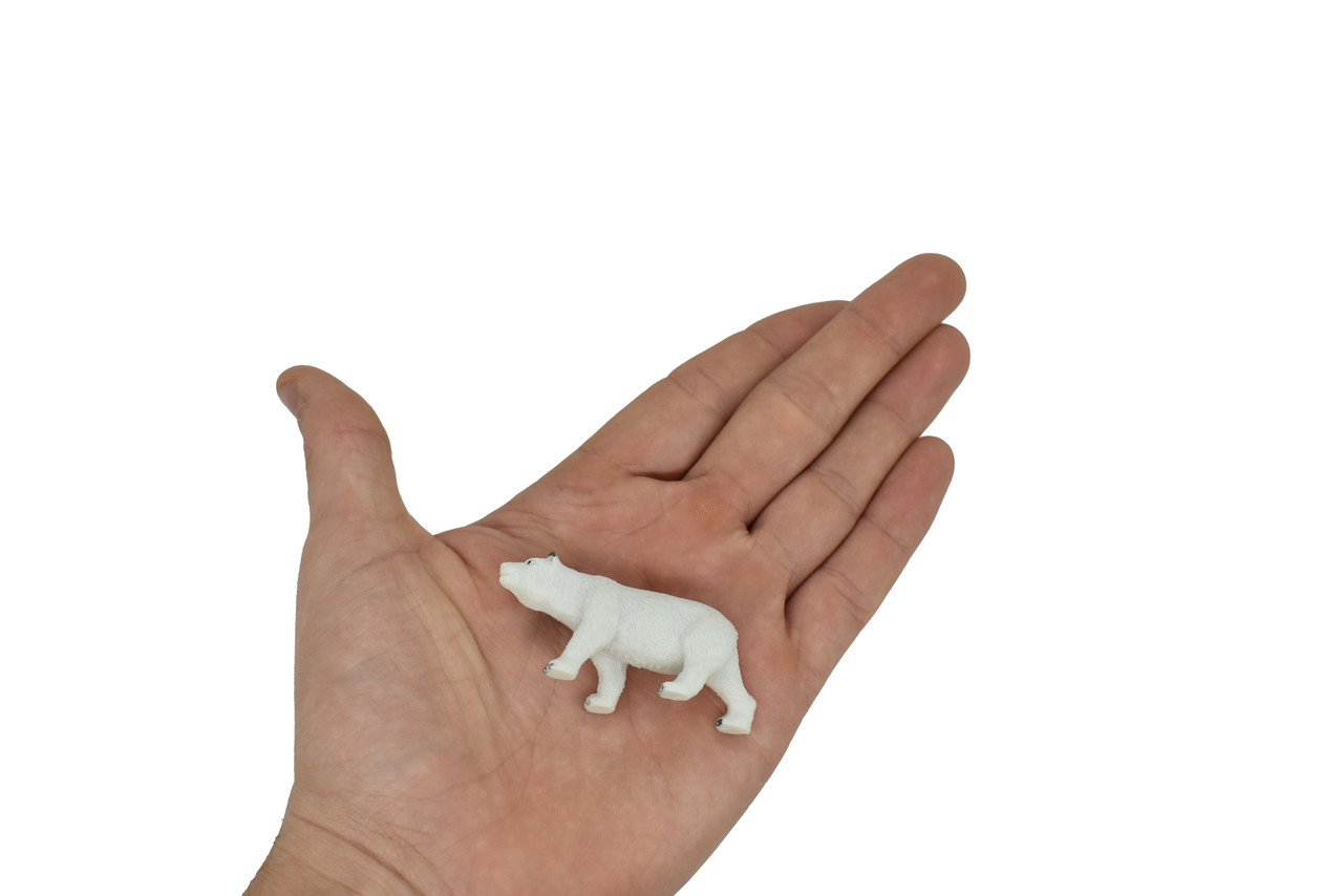 Polar Bear, Ursus maritimus, Polarbear, Very Nice Plastic Animal, Hand Painted, Realistic, Educational, Lifelike, Diorama Model, Replica, Toy,  2 1/2 Inches.