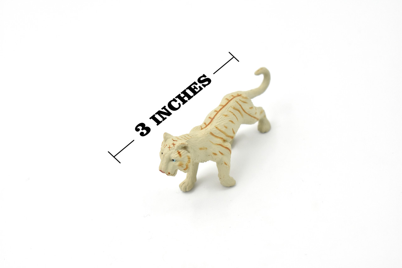 Tiger, White, Realistic Toy Model Plastic Replica Animal Kids Educational Gift  3" F7029 B26
