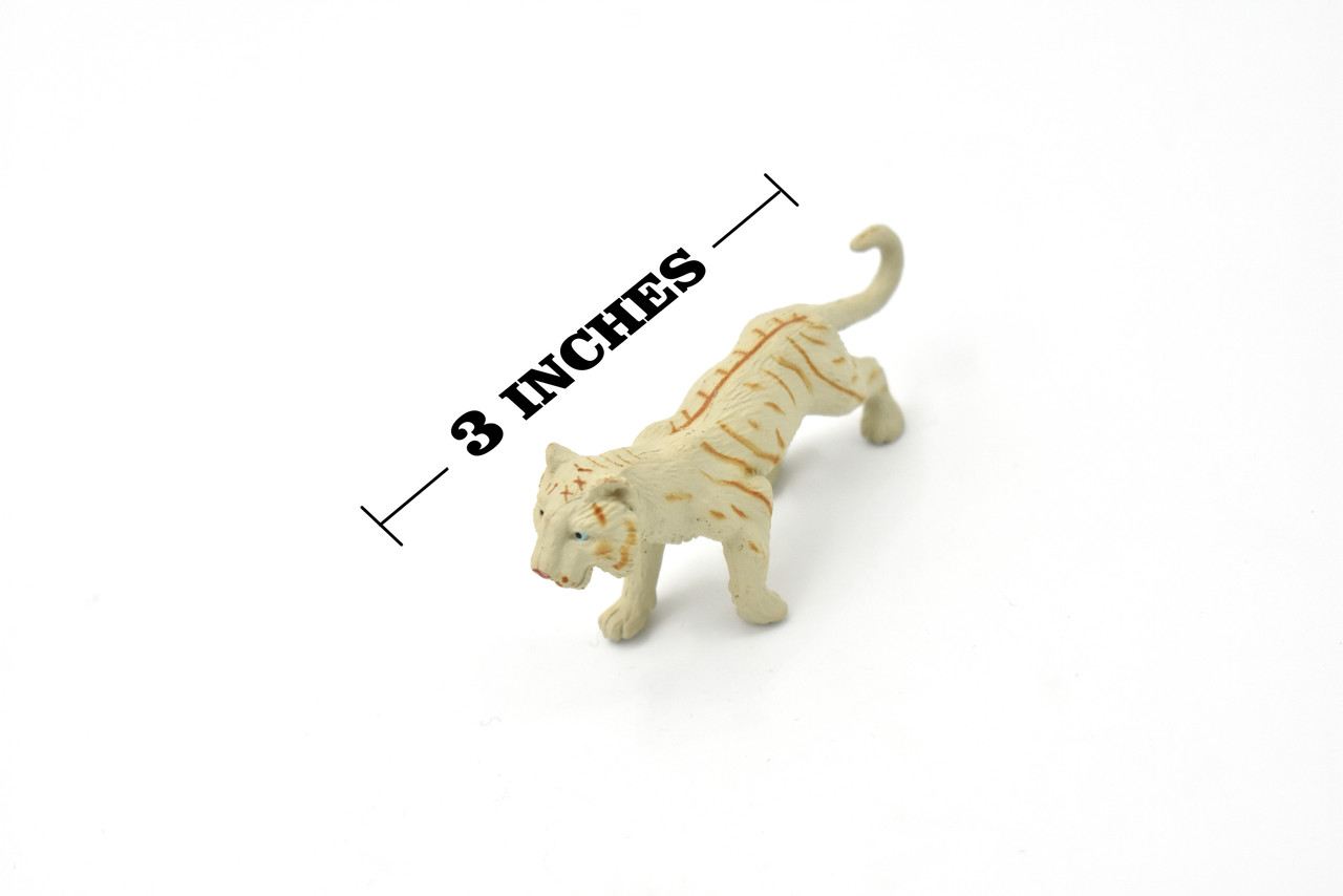 Tiger, White, Realistic Toy Model Plastic Replica Animal Kids Educational Gift  3" F7029 B26