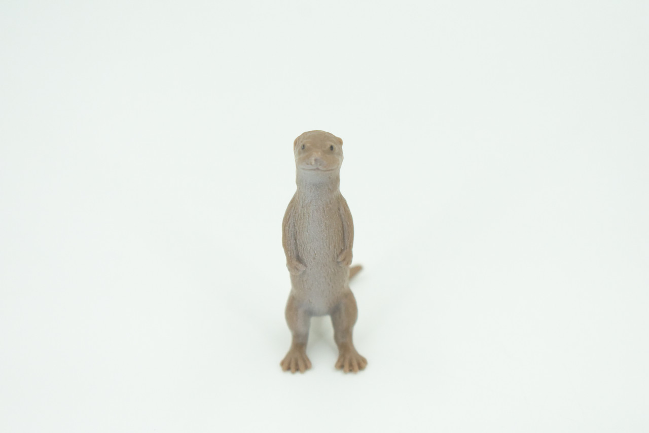 River Otter Standing, Very Nice Rubber Animal, Educational, Hand Painted, Realistic Figure, Lifelike Design, Toy, Kids, Gift, 2 Inches.