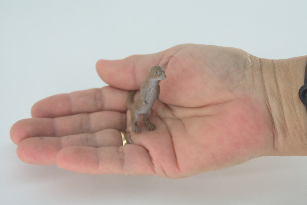 River Otter Standing, Very Nice Rubber Animal, Educational, Hand Painted, Realistic Figure, Lifelike Design, Toy, Kids, Gift, 2 Inches.