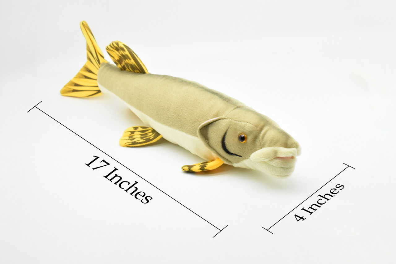 Pike, Great Northern Pike, Very Nice Plush Fish, Stuffed Animal, Educational, Toy, Kids, Realistic Figure, Gift,     17"