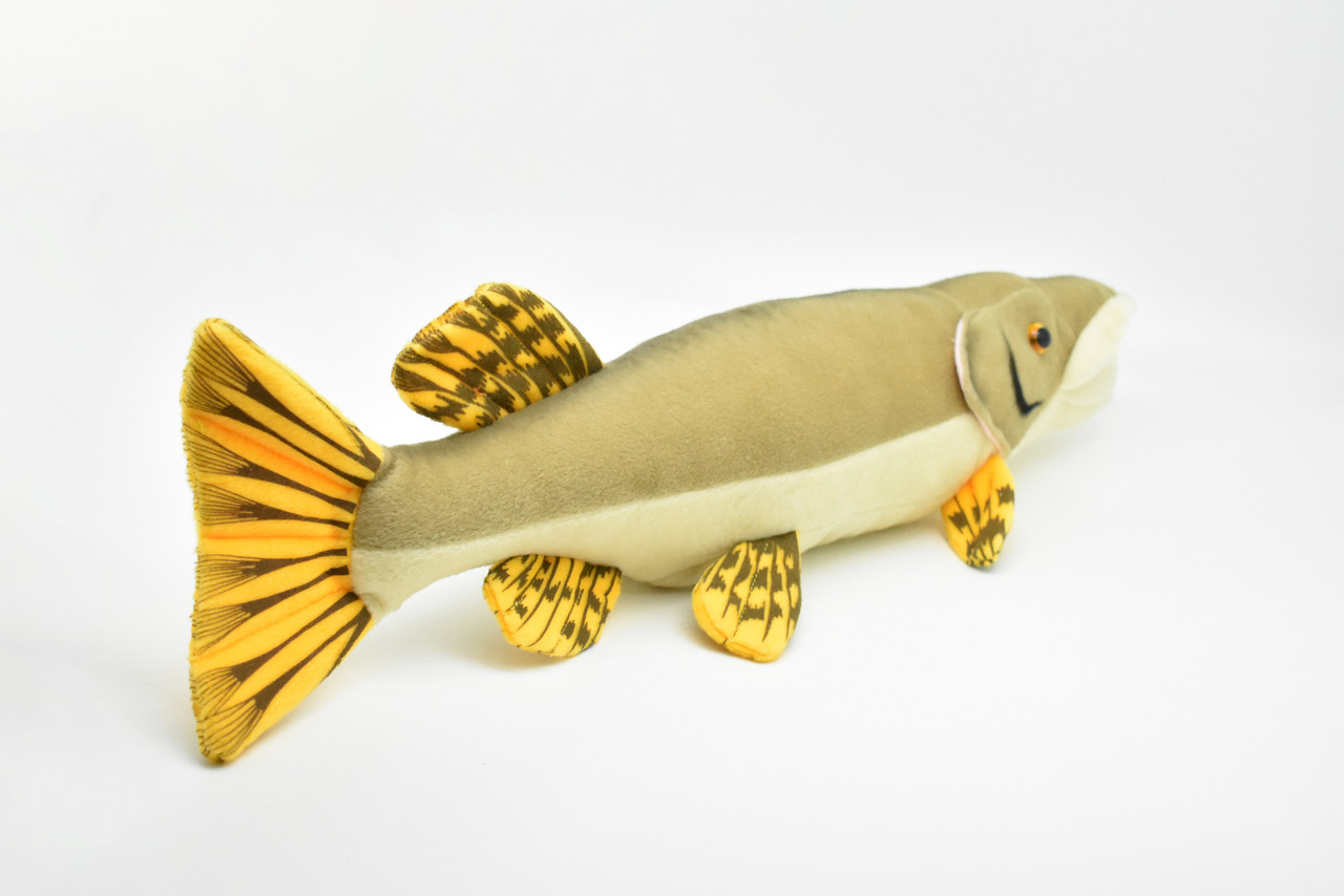 Great Northern Pike Plush Toy, Realistic Stuffed Animal, Soft Plush Fish, Stuffed Fish, Educational, Toy, Kids, Fishing Gift,     17"     F1605 BB56