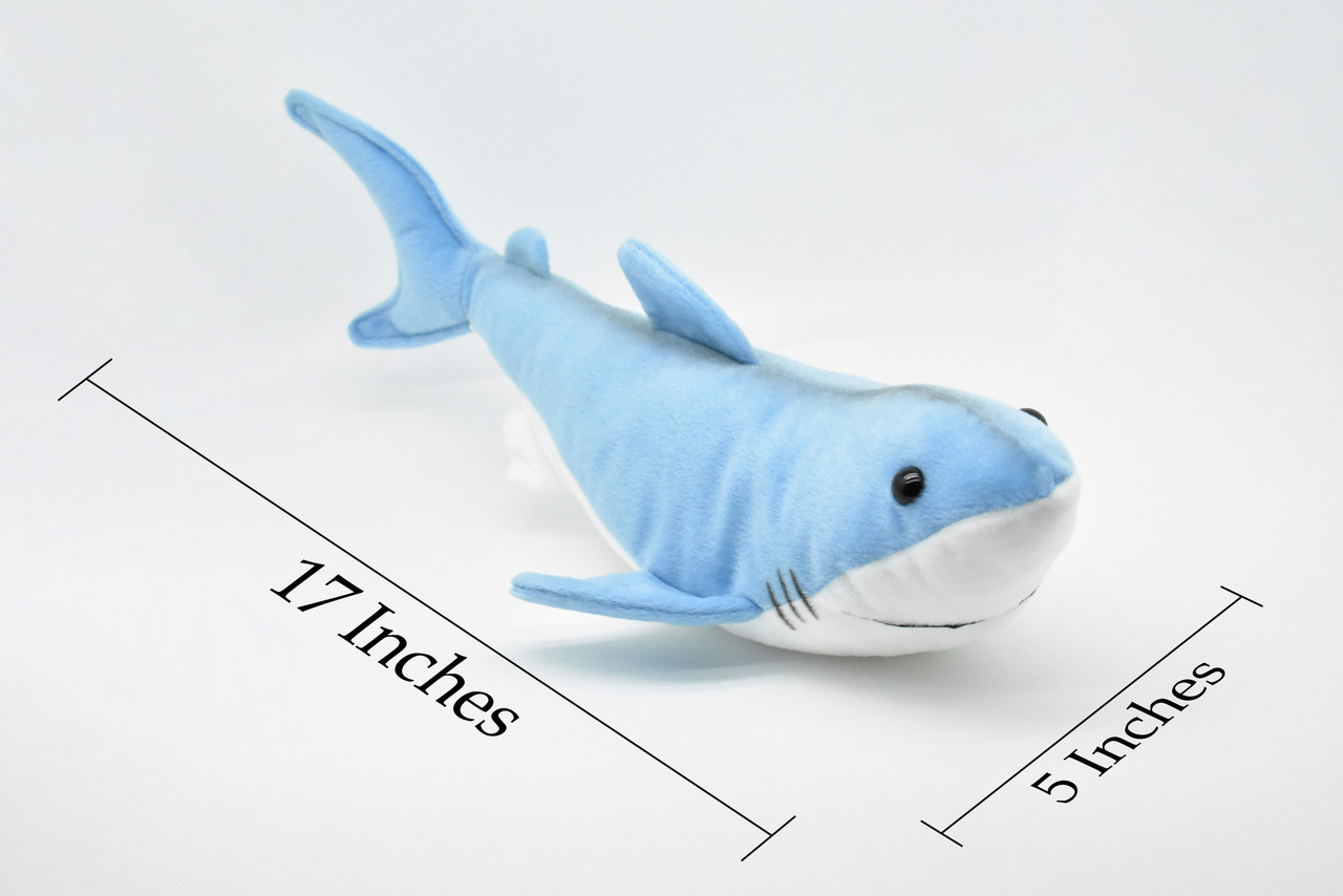 Mako Shark, Realistic, Lifelike, Stuffed, Soft, Toy, Educational, Animal, Kids, Gift, Very Nice Plush Shark.      17"
