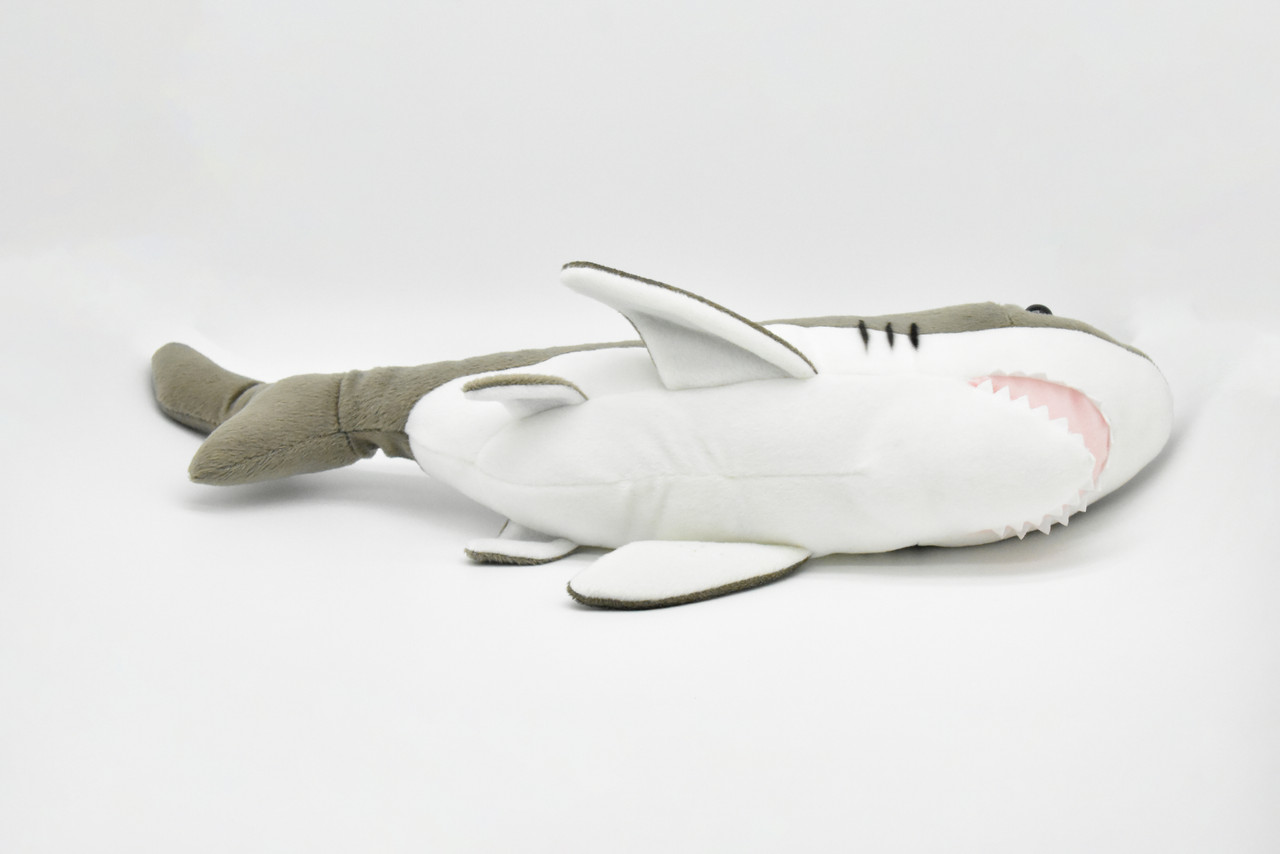 Great White Shark Plush Toy, Realistic Stuffed Animal, Fish,  Lifelike, Stuffed Shark, Soft, Toy, Educational, Kids, Gift        17"      F2421 BB55