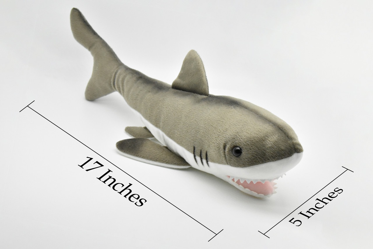 Great White Shark, Fish,  Realistic, Lifelike, Stuffed, Soft, Toy, Educational, Animal, Kids, Gift, Very Nice Plush Animal       17"