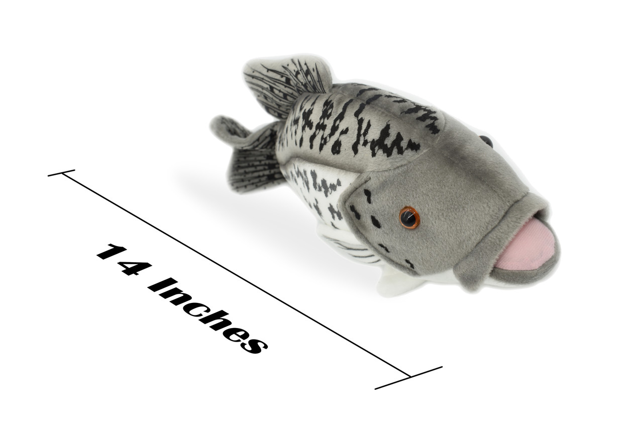 Black Crappie, Pappermouths, Fish, Realistic, Lifelike, Stuffed, Soft, Toy, Educational, Animal, Kids, Gift, Very Nice Plush Animal        14"      F2413 BB55