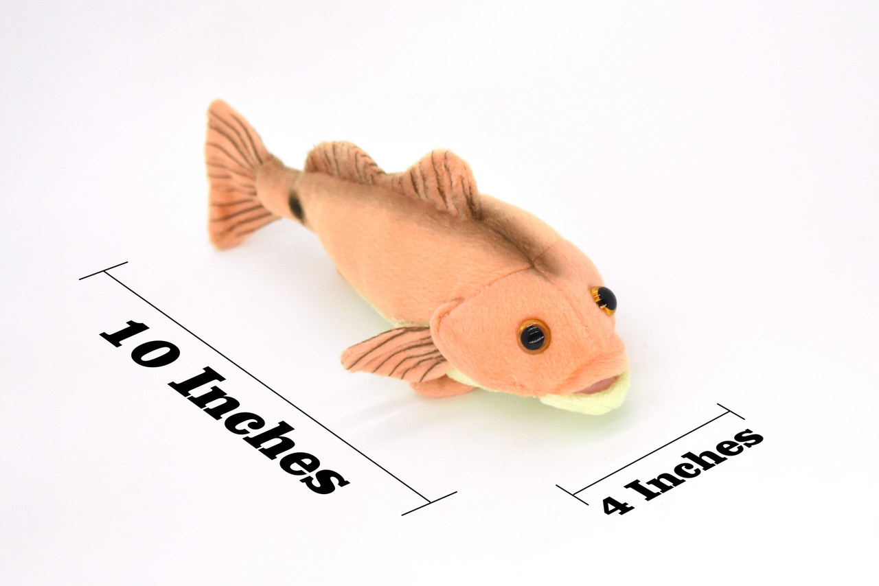 Red Fish, Drum, Spottail Bass, Saltwater Fish, Very Nice Plush Fish, Stuffed Animal, Educational, Toy, Kids, Realistic, Lifelike Figure, Gift      10"