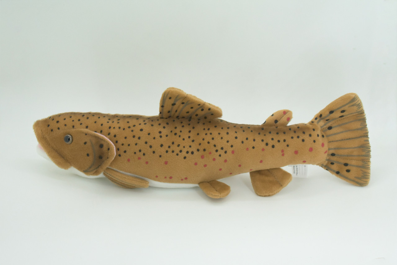 Brown Trout Plush Toy, Realistic Stuffed Animal, Soft Plush Fish, Stuffed Fish, Educational, Toy, Kids, Gift,         17"       F2416 BB53
