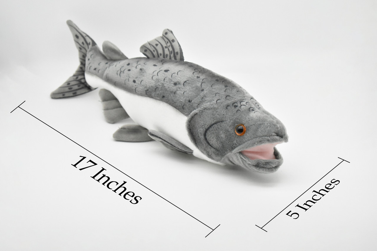Chinook Salmon, King, Tyee, Fish, Very Nice Plush Fish, Stuffed Animal, Educational, Toy, Kids, Realistic Figure, Gift,           17"