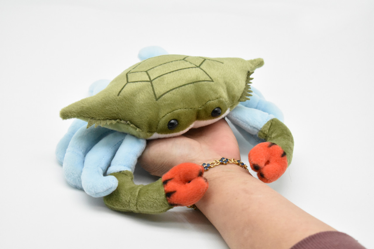Crab, Blue Crab, Realistic, Plush Crustaceans, Design, Educational, Toy, Kids, Realistic Figure, Lifelike, Very Nice Plush Crab       9"  