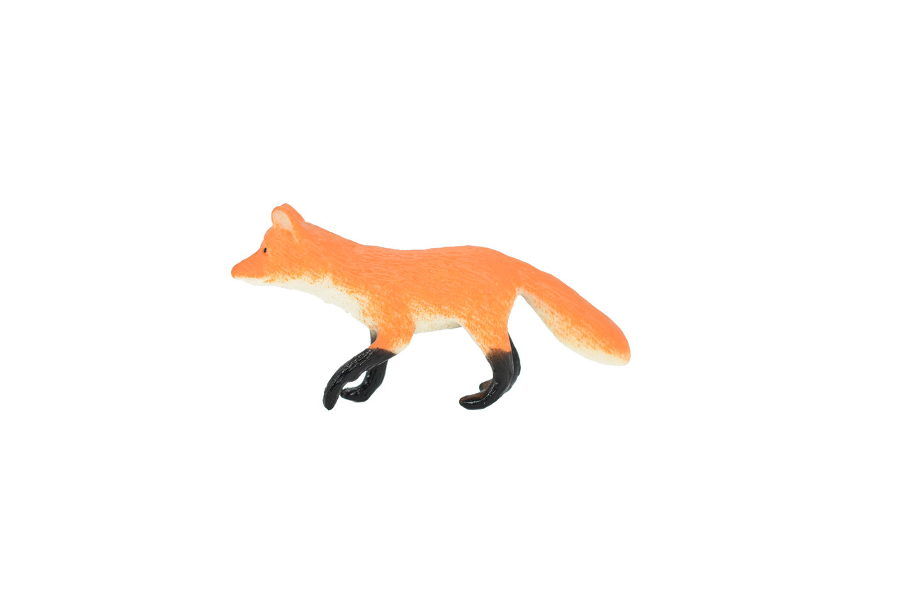 Fox Toy, Red, Animal, Very Realistic Rubber Figure, Model, Educational, Animal, Hand Painted Figurines, 3 inch Ch098 BB86