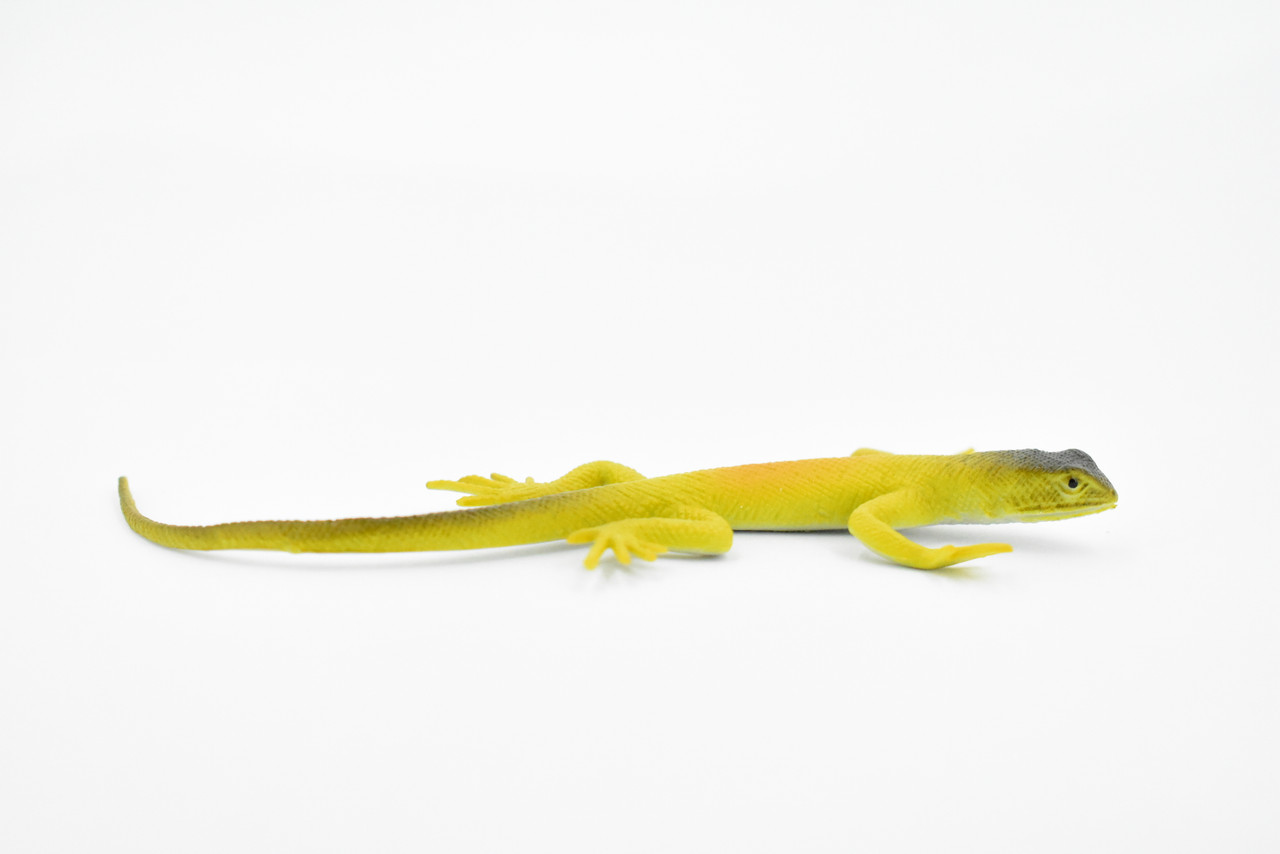 Lizard, Desert Lizard, Yellow with Black, Rubber, Reptile Toy, Realistic Figure, Model, Replica, Kids, Educational, Gift,       4 1/2"      F6105 B381