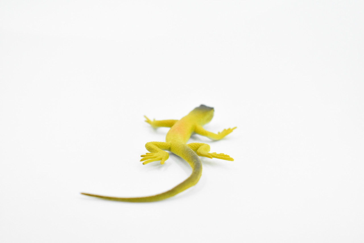 Lizard, Desert Lizard, Yellow with Black, Rubber, Reptile Toy, Realistic Figure, Model, Replica, Kids, Educational, Gift,       4 1/2"      F6105 B381