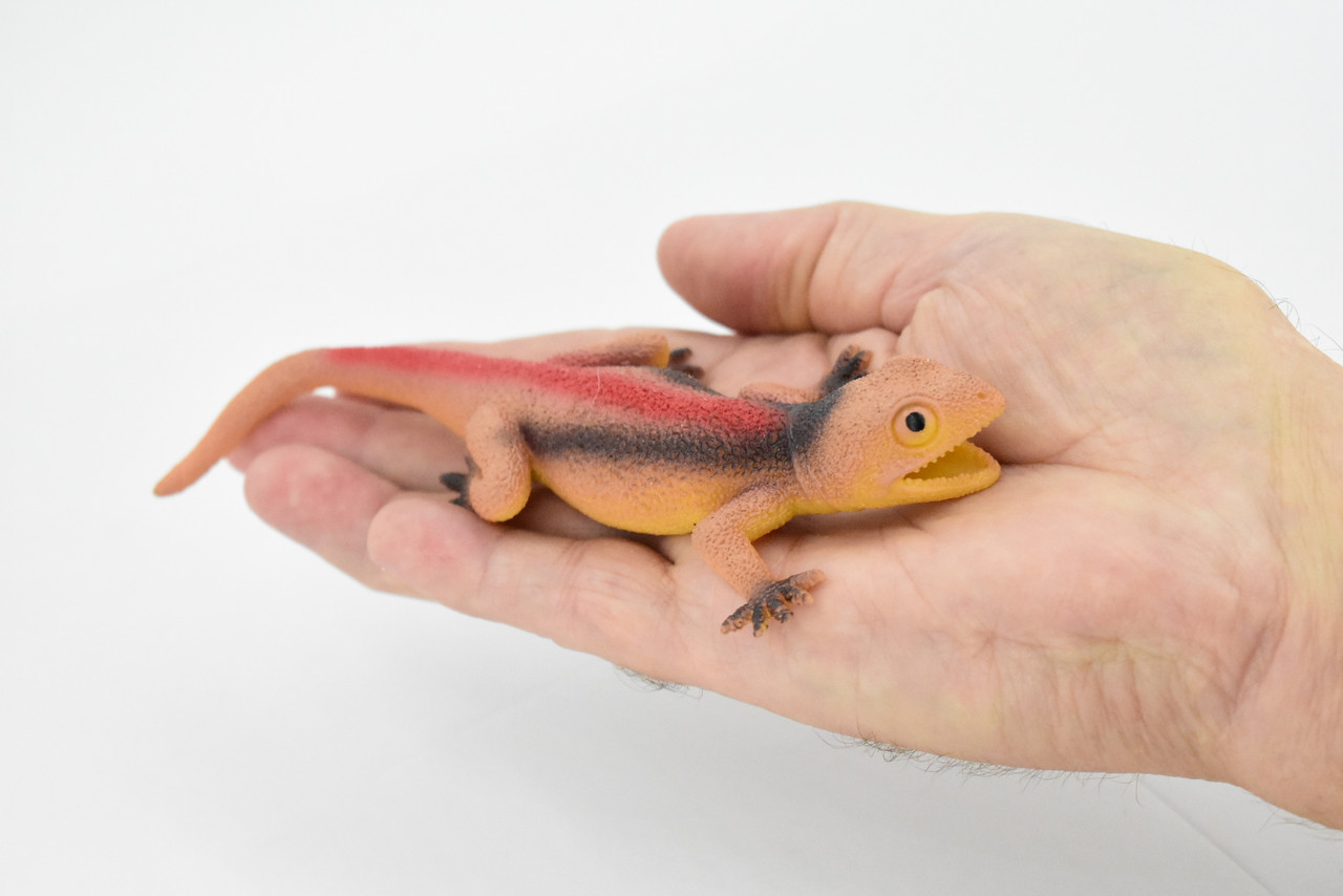 Lizard,  Red Stretchable Lizard, Rubber, Reptile Toy, Realistic Figure, Model, Replica, Kids, Educational, Gift,       6"        F2073 B15