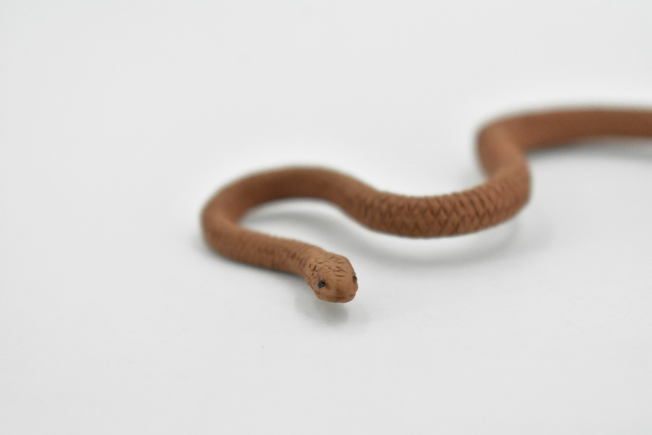 Snake, Eastern Brown Snake, Australia, Rubber Reptile, Educational, Realistic Hand Painted, Figure, Lifelike Model, Figurine, Replica, Gift,     3 1/2"    F3052 B364195