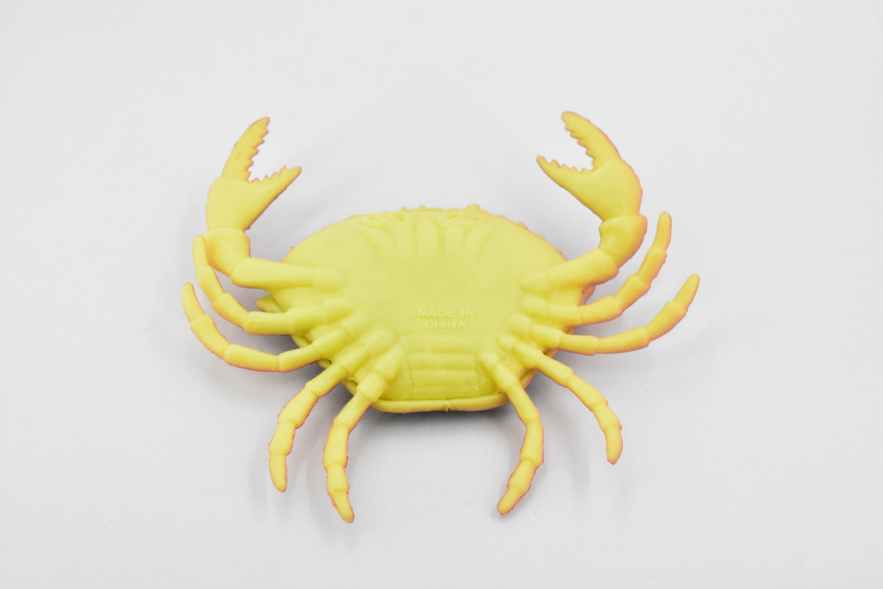 Crab, Dungeness Crab, Rubber, Crustaceans, Educational, Realistic, Hand Painted, Figure, Lifelike Figurine, Replica, Gift,        3 1/2"     F6001 B378