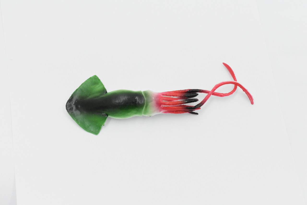 Squid, Reef Squid, Multi Color,  Hand Painted, Rubber, Educational, Realistic, Figure, Lifelike Figurine, Replica, Gift,      6"      F6020 B378