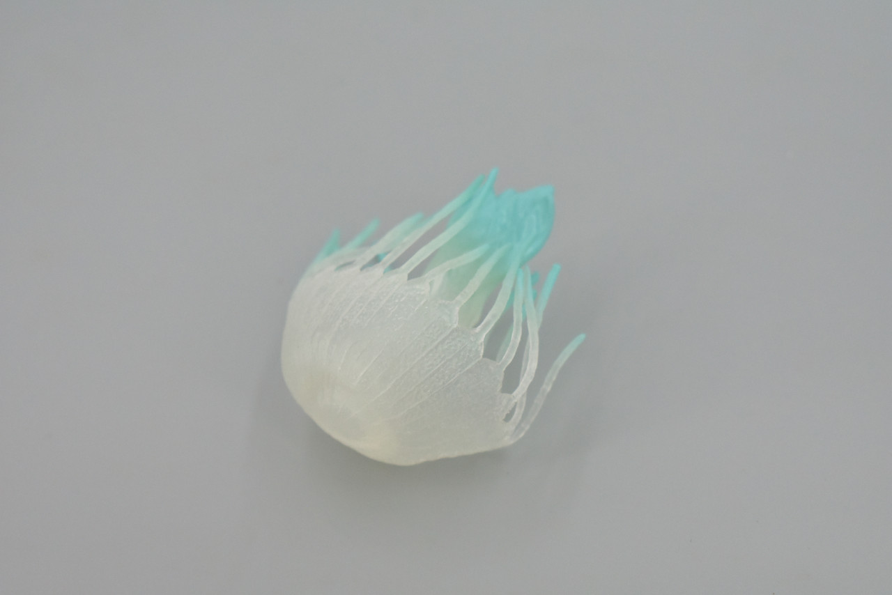 Jellyfish, Sea Jelly, White & Blue, Gelatinous zooplankton, Rubber, Jelly fish, Design, Educational, Figure, Lifelike, Model, Replica, Gift,      3"       F6022 B378