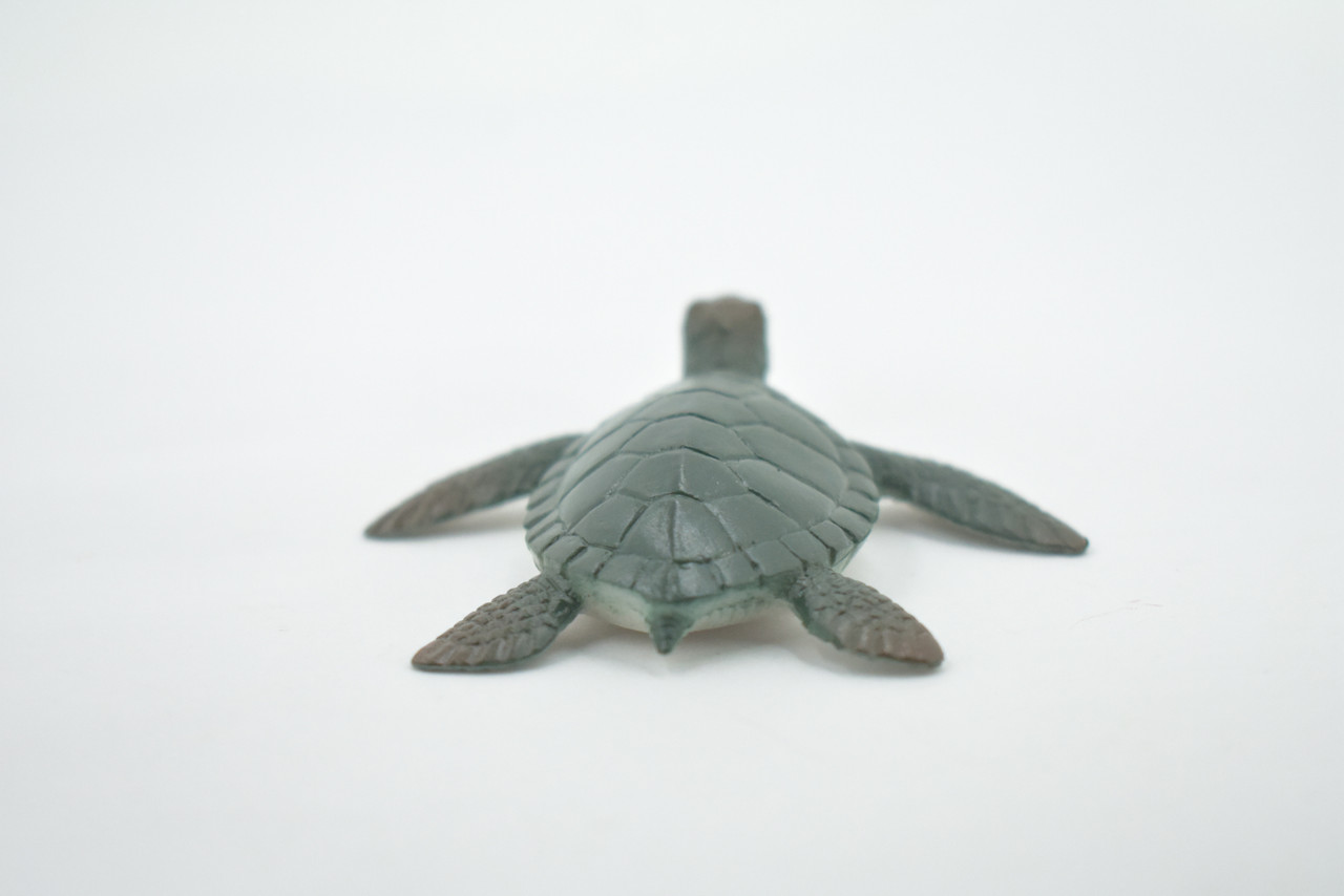 Sea Turtle, Two Tone Color, High Quality, Hand Painted, Rubber Reptile, Realistic, Figure, Model, Toy, Kids, Educational, Gift,     3"   F0024 B22