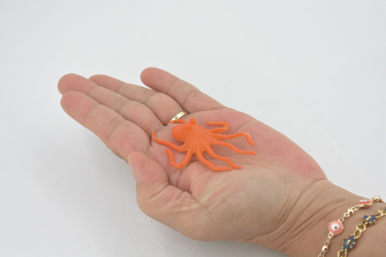 Octopus,  Octopuses, Rubber Octopodes, Saltwater, Realistic, Rubber, Design, Educational, Figure, Lifelike, Model, Replica, Gift    2 1/2"    F0037 B123
