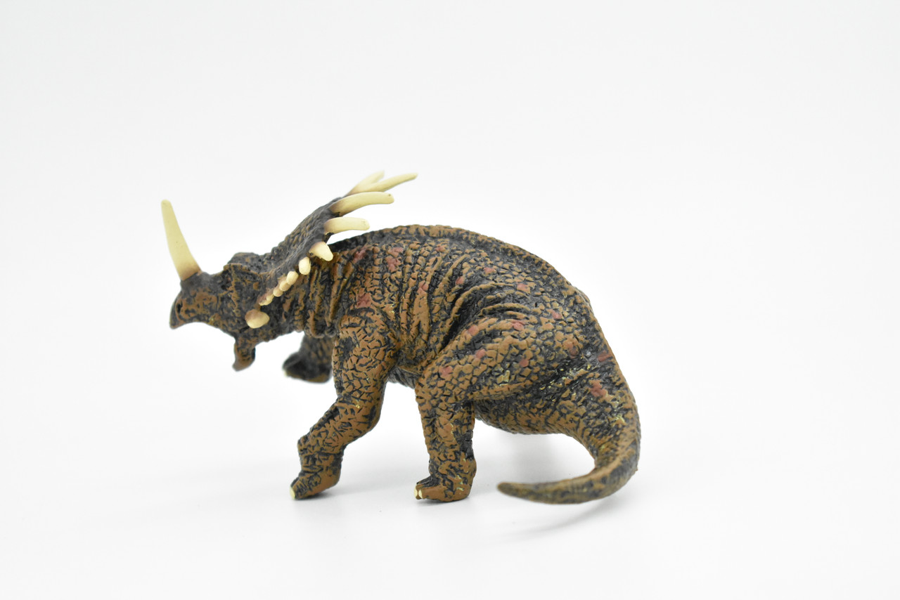 Styracosaurus Dinosaur,  Museum Quality Plastic Replica, Hand Painted Figurines      4"W x 2.5"H     F8001 B115